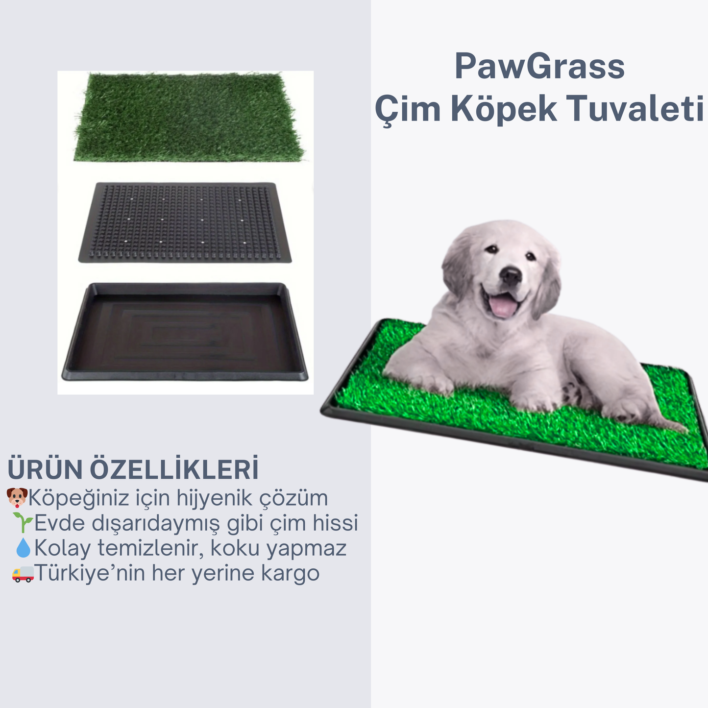 PawGrass™ Çim Pedi – Doğal Hissiyatlı Köpek Tuvaleti